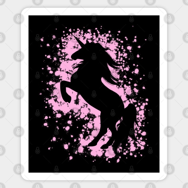 Rearing Pink Unicorn Silhouette Magnet by Lady Lilac